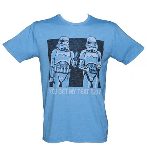 Mens Blue Stormtroopers You get My Text Bro Star Wars TShirt from Junk Food