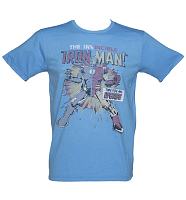 Men's Blue Time For An Upgrade Iron Man T-Shirt from Junk Food