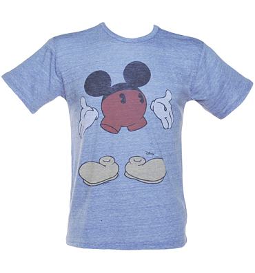Men's Blue Triblend Disjointed Mickey Mouse T-Shirt from Junk Food