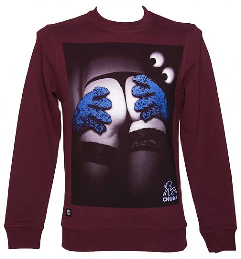 Mens Burgundy Private Dancer Monster Sweater from Chunk