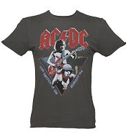 Men's Charcoal AC/DC 1984 Europe Tour T-Shirt from Amplified Vintage