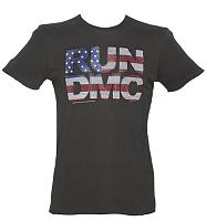 Men's Charcoal Diamante Run DMC T-Shirt from Amplified Vintage