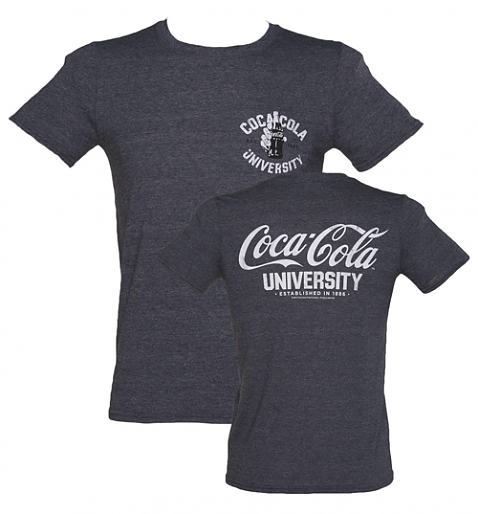 Men's Dark Blue Marl Coca-Cola University Varsity T-Shirt from TruffleShuffle
