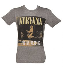 Men's Dark Grey Marl Live In Reading Nirvana T-Shirt from Chaser LA [View details]