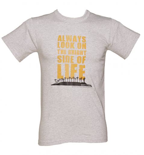  Men's Grey Always Look On The Bright Side Of Life Monty Python T-Shirt