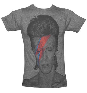 Men's Grey David Bowie Aladdin Sane T-Shirt