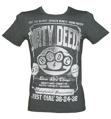 Men's Grey Marl AC/DC Dirty Deeds T-Shirt