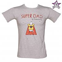 Men's Grey Super Dad Purple Ronnie T-Shirt