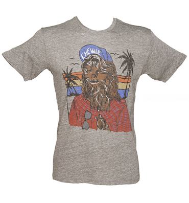 Men's Grey Triblend Chewie Hipster Star Wars T-Shirt from Junk Food
