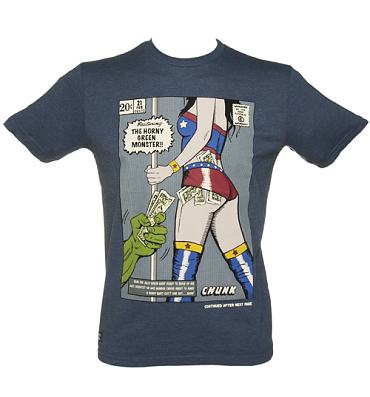 Men's Indigo Marl Star Lap Dance T-Shirt from Chunk