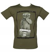 Men's Khaki Boombox Bungle Rainbow T-Shirt
