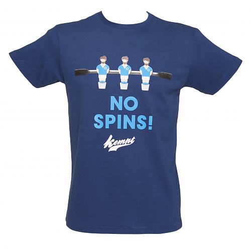 Men's Navy No Spins Table Football T-Shirt from Kempt