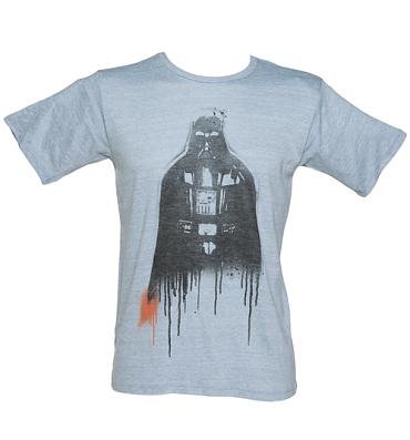 Men's Vintage Blue Dripping Vader Star Wars T-Shirt from Junk Food
