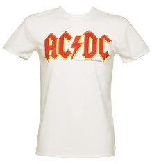 Men's White AC/DC Logo T-Shirt from Amplified Vintage [View details]