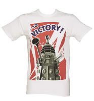 Men's White Dalek To Victory Doctor Who T-Shirt