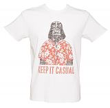 Men's White Darth Vader Keep It Casual Star Wars T-Shirt from Junk Food