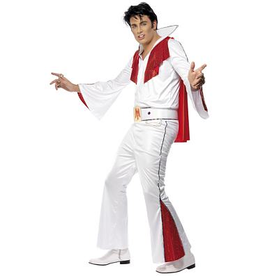 Men's White Elvis Fancy Dress Costume
