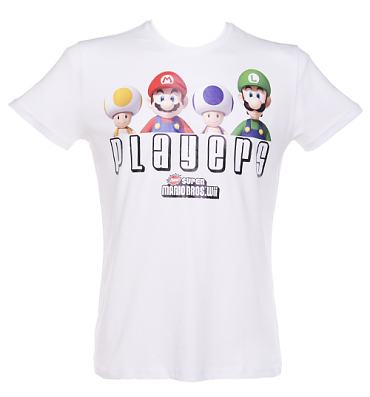 Men's White Nintendo Players T-Shirt