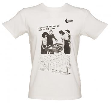 Men's White Retro Foosball T-Shirt from Kempt