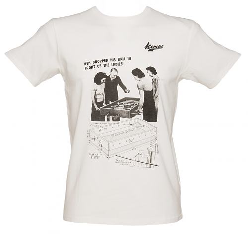 Men's White Retro Foosball T-Shirt from Kempt