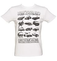 Men's White Retro Star Cars Vintage T-Shirt