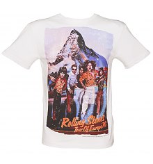 Men's White Rolling Stones Tour Of Europe 76 Premium T-Shirt from Amplified Vintage [View details]