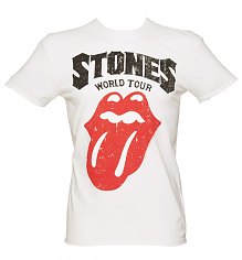 Men's White Rolling Stones World Tour T-Shirt from Amplified Vintage [View details]
