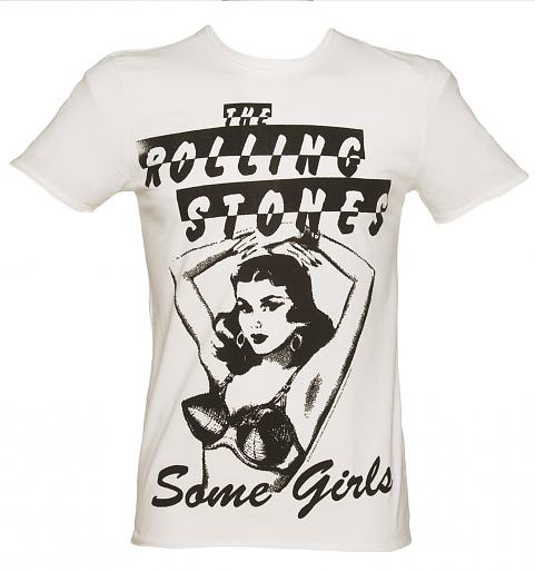 Mens White Some Girls The Rolling Stones TShirt from Amplified Vintage