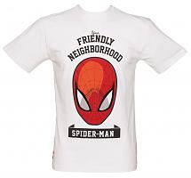 Men's White Spiderman Neighbourhood Marvel T-Shirt from Addict
