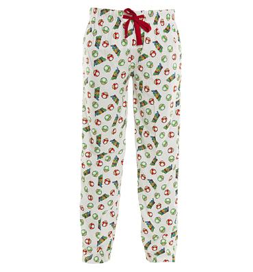 Men's White Super Mario Brothers All Over Mushroom Print Lounge Pants
