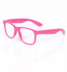 Neon Pink Clear Geek Wayfarer Sunglasses [View details]