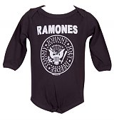 Kids Charcoal Ramones Logo Babygrow from Amplified Kids