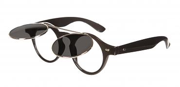 Retro Black Round Flipster Sunglasses from Chelsea Doll