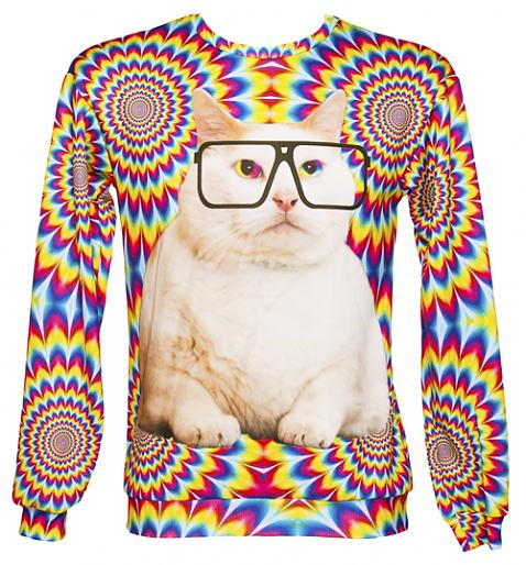 Unisex Psychedelic Uncle Cat Jumper from Mr Gugu & Miss Go